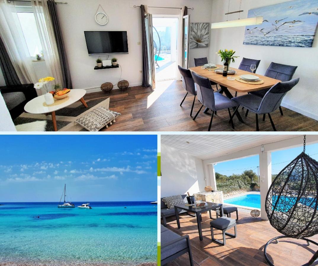Anas Lagoon Holiday House With Pool At Azure Beach Mali Drvenik Exterior photo